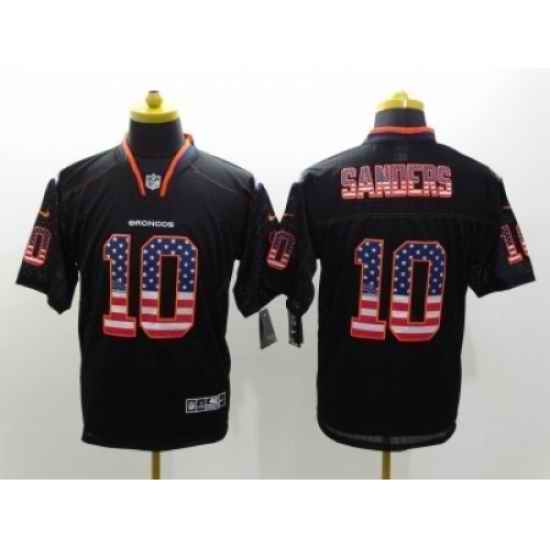 Nike Denver Broncos 10 Emmanuel Sanders Black Elite USA Flag Fashion NFL Jersey